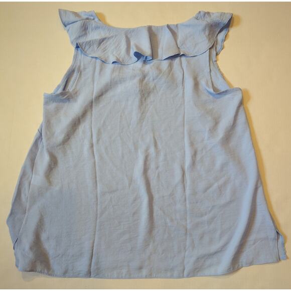 EVANS Women's Sleeveless Shirt Vest Blouse Frill Pale Blue Color Plus Size 22 - Picture 7 of 7